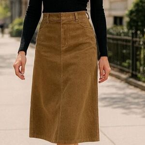 Classic Tan Corduroy Skirt US M